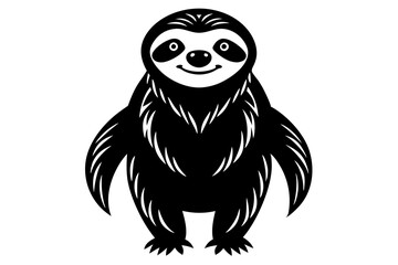 Funny Sloth Vector Illustration Cartoon Clipart Line Art Design, Funny sloth illustration with white background, perfect for vector, cartoon, clipart, and line art designs