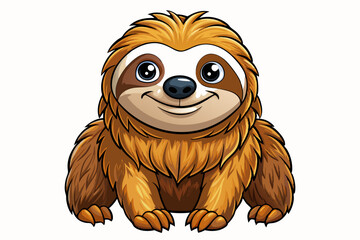 Funny Sloth Vector Illustration Cartoon Clipart Line Art Design, Funny sloth illustration with white background, perfect for vector, cartoon, clipart, and line art designs © raseldesigner93