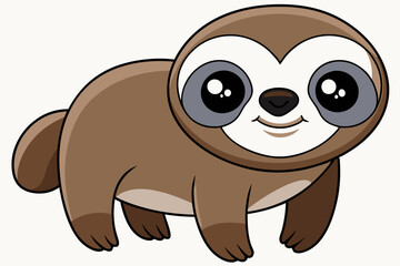 Funny Sloth Vector Illustration Cartoon Clipart Line Art Design, Funny sloth illustration with white background, perfect for vector, cartoon, clipart, and line art designs