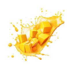 Mango juice splash isolated on transparent background Remove png, Clipping Path, pen tool