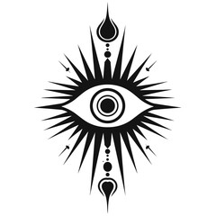 Flat Vector Logo of a Mystical Eye - Tattoo Idea