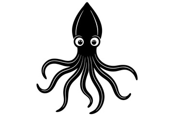 Funny Squid Vector Illustration with White Background Cartoons, Clipart, and Line Art Design, Funny squid vector with white background: cartoon, clipart, and line art design