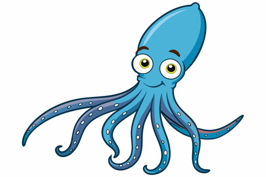 recommend clip art: Funny Squid Vector Illustration with White Background Cartoons, Clipart, and Line Art Design, Funny squid vector with white background: cartoon, clipart, and line art design