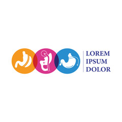 Adjustable Gastric Band, Roux-en-Y Gastric Bypass, Gastric Balloon, Laparoscopic Sleeve Gastrectomy, Weight Loss Surgery vector Illustration logo icon