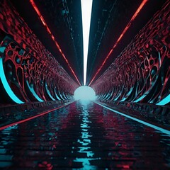 abstract tunnel with lights