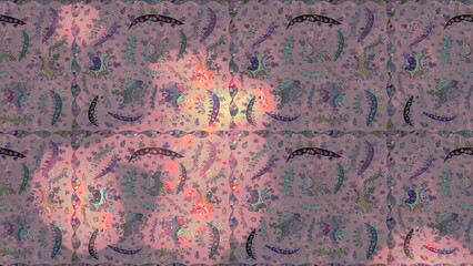 baroque floral seamless pattern in gold over colors