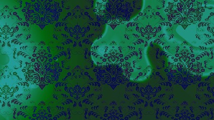 baroque floral seamless pattern in gold over colors