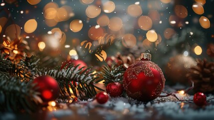 Christmas and New Year greeting card concept image