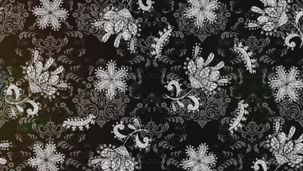 baroque floral seamless pattern in gold over colors