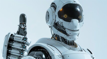 robot is showing a thumb up ai generated