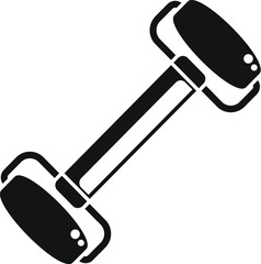 Black silhouette of a dumbbell, commonly used for weight training and building muscle mass