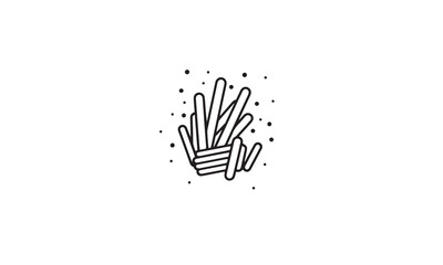fries potatoes logo design black simple flat icon on white background