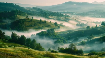 Naklejka premium beautiful summer landscape in the mountains.