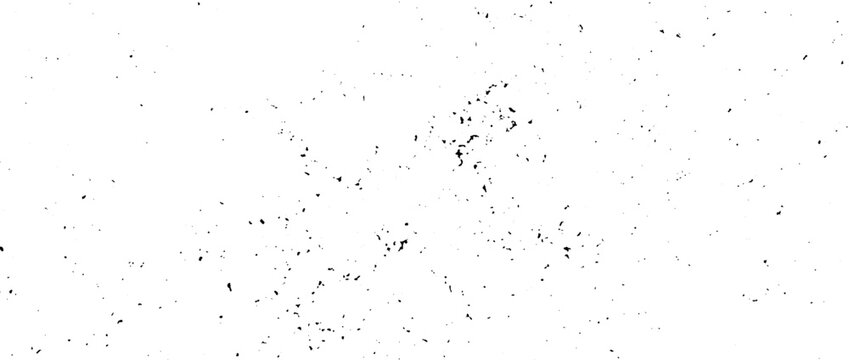 Black gritty grunge texture. Grainy rugged overlay background. Distressed noise surface with dust, particles, speckles, specks. Rough scattered and sprayed texture backdrop. Vector