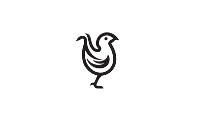 chicken leg logo black simple line art on white background