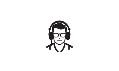 Customer support people help line icon black simple on white background
