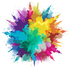 Multicolor powder explosion on White background	