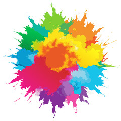 Multicolor powder explosion on White background	