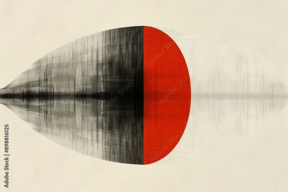 Wall mural abstract design with interconnected circles and lines in black and orange showcasing modern structur