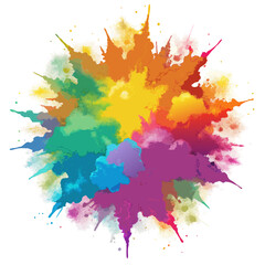 Multicolor powder explosion on White background	