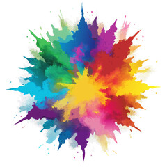 Multicolor powder explosion on White background	