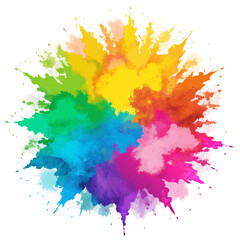 Multicolor powder explosion on White background	