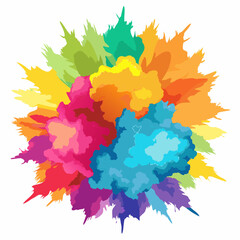 Multicolor powder explosion on White background	