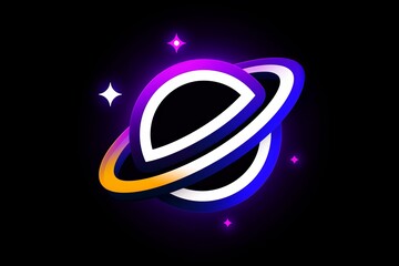 Abstract cosmic design with a glowing planet and rings representing futuristic space art and creativity