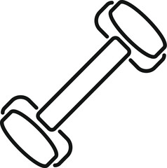 Simple line drawing of a dumbbell, perfect for representing strength training and healthy lifestyle