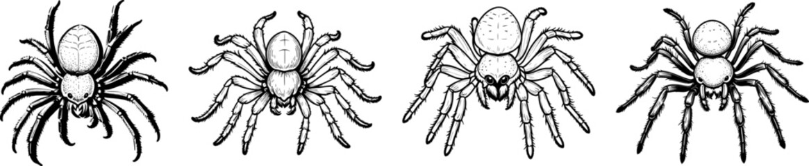 Texas Brown Tarantula coloring page and outline vector design
