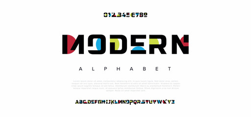Modern  alphabet fonts. Typography sport, technology, fashion, digital, future creative logo font. vector illustration	