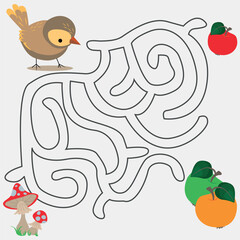 Maze is a game for the development of logic. Vector drawing for children's creativity.