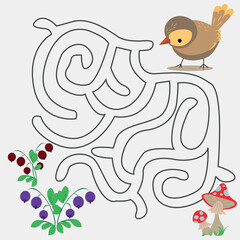 Maze is a game for the development of logic. Vector drawing for children's creativity.