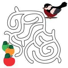 Maze is a game for the development of logic. Vector drawing for children's creativity.