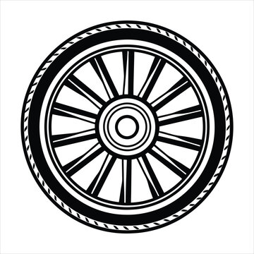 recommend clip art: Wheel line art vector