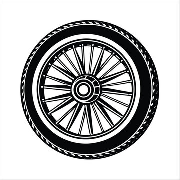 recommend clip art: Wheel line art vector