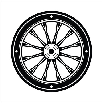 recommend clip art: Wheel line art vector