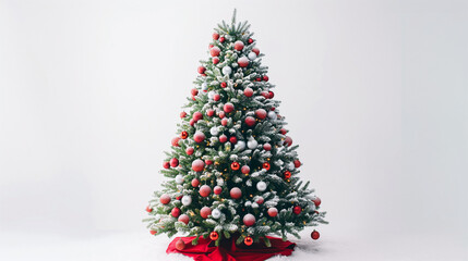 beautiful christmas tree isolated on a white background ، 