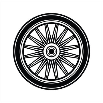 recommend clip art: Wheel line art vector