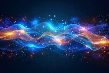 Fototapeta premium Abstract wave pattern in vibrant colors showcasing energy and fluidity