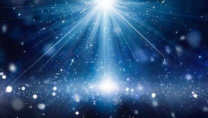 Fototapeta premium Radiant Burst of Light in a Night Sky with Glimmering Stars and Sparkling Snowflakes, Magic and Wonder of a Winter Wonderland Under a Celestial Glow