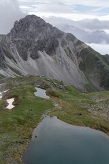 landscape with lake and mountains