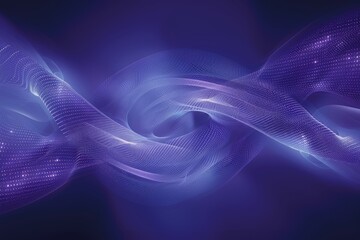 Fototapeta premium Abstract illustration with intertwining purple waves on a dark background creating a sense of depth and motion