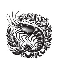 vector shrimp fish vector art,graphics shrimp fishs icons set,vintage illustration shrimp fish clipart,vector shrimp fishs flat style artwork design