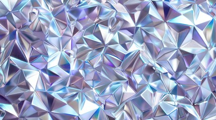 Obraz premium A closeup view of an iridescent geometric pattern with shimmering triangles