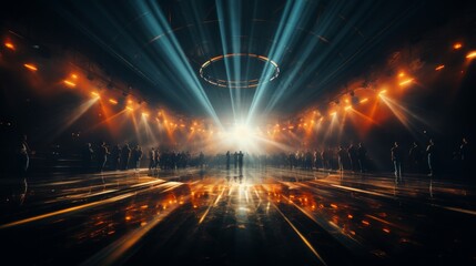 Obraz premium Group of People Standing in Front of Stage