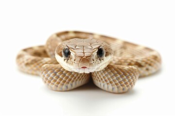Fototapeta premium Baby Monocled Siamese cobra isolated on white background