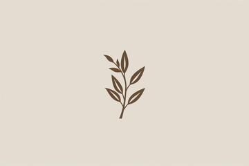 Simple line art of a plant on a beige background