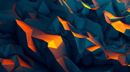 Modern geometric design with dark blue and orange triangles on an abstract background, perfect for adding a creative touch to any project