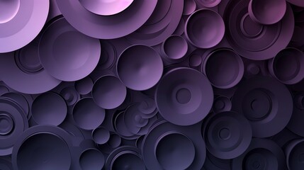 Modern abstract background made up of various sized purple circles creating a three dimensional effect